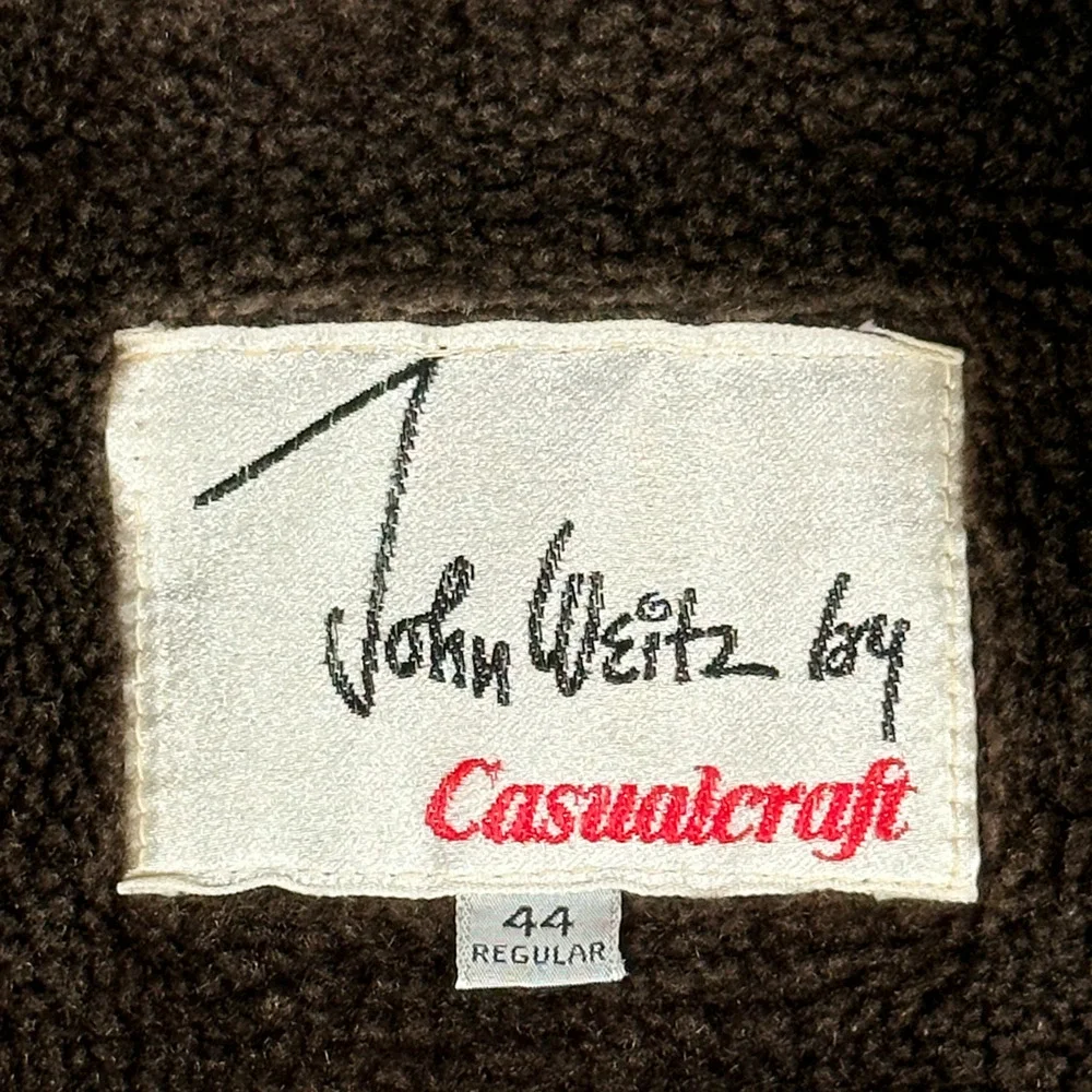 Vintage Casualcraft Jacket Adult EXTRA LARGE Brown Bomber John Weitz Canvas 60s